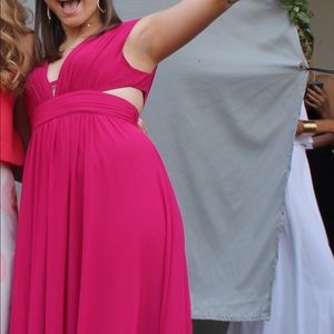 Badgley Mischka Belle pink long formal dress